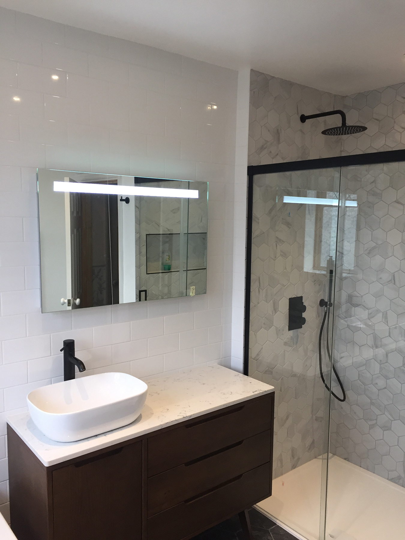Completed modern bathroom