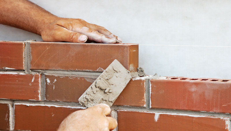 Brickwork under construction